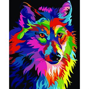 Paint By Numbers Kit - Colourful Wolf