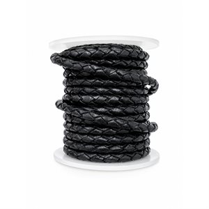 Braided Cord, Black, 5 Mtrs (4mm)