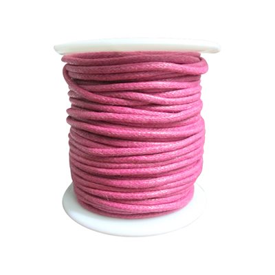 Cotton Wax Cord - Neon Pink (2 mm)