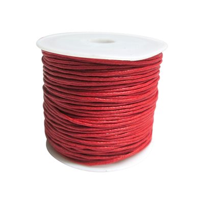 Cotton Wax Cord - Red (1 mm)