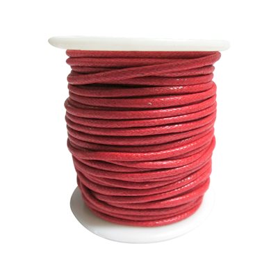 Cotton Wax Cord - Red (2 mm)