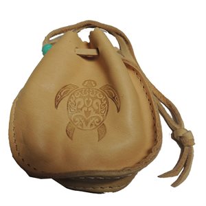 Medicine Bag 2.5" W/Turtle Stamp -  Cream