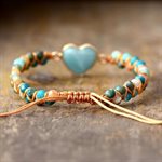 Bracelets - Natural Amazonite Heart 
