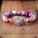Bracelets - Purple Jasper Heart 