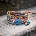 Bracelets - Natural Blue Apatite Gemstone Wrap