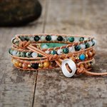 Bracelets - Green Jade & Jasper Wrap