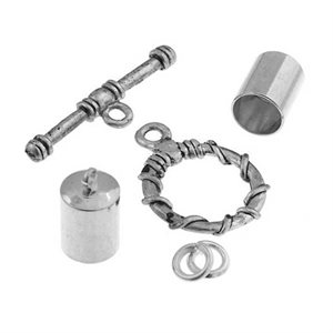 Silver Findings Kit For Kumihimo Disk (10 mm)