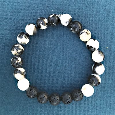 Lava Bracelets - Zebra Stones & Black Lava