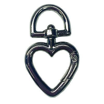 Heart Swivel Hook Silver (10/Package)