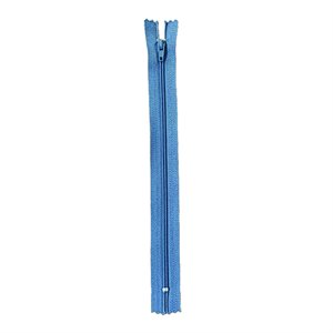 Plastic Zipper 9", Blue/Grey