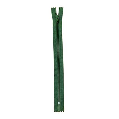 Plastic Zipper 9", Dark Green