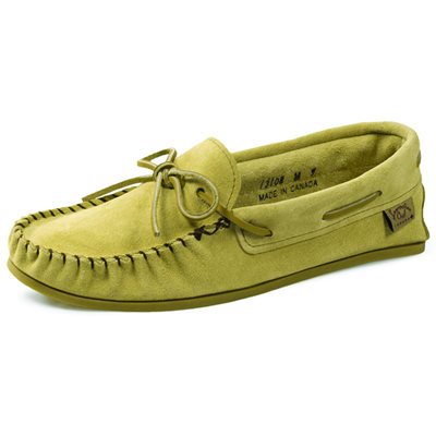 Mens Suede Moccasins With Sole - Moose Tan - M12