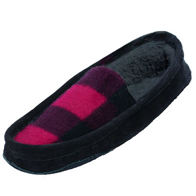 Mens Moccasins, Lined Suede (with Plaid) - M7
