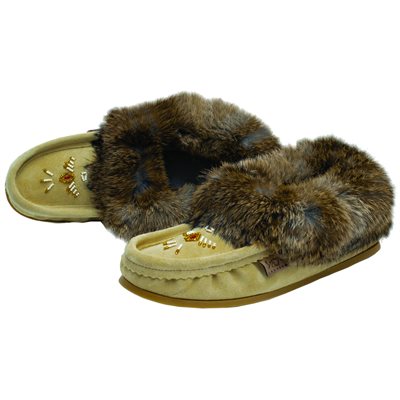 Moccasins With Sole - Moose Tan Suede (Ladies 10)