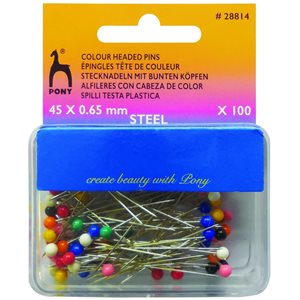 Head Pins, Coloured, 45 mm - (100)