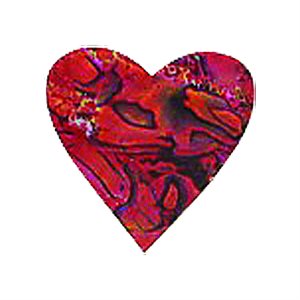 Shell Shapes - Red Hearts, 25mm  (12 per pack)