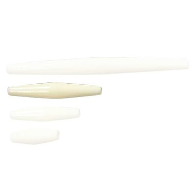 Plastic Hair Pipes - White (2")