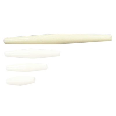 Plastic Hair Pipes - White (4")