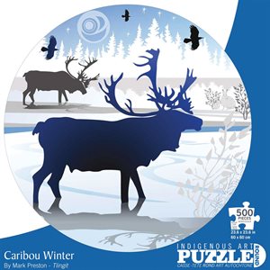 Round Puzzle - Caribou Winter - 500Pc