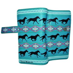 Ladies Wallet - Western Horse, Turquoise