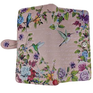 Ladies Wallet - Vintage Hummingbird Garden, Pink