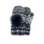 Icelandic Wool Mittens (Blue with Blue Pom)