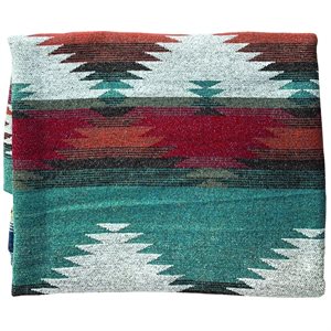 Wool - Printed Red/Turquoise