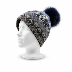Icelandic Wool Toque (Blue with Blue Pom)